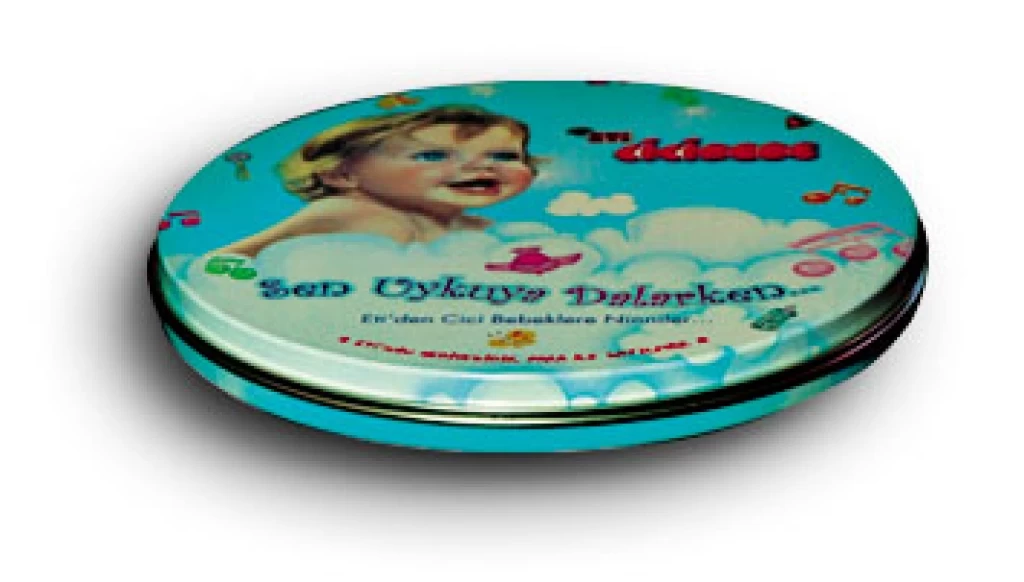 Dekoratif Yuvarlak Teneke CD Kutusu Metal Kutu